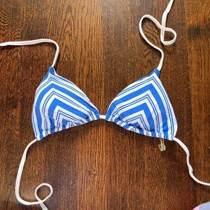 Vitamin A Natalie Paros Stripe Bikini Top In Blue/white
